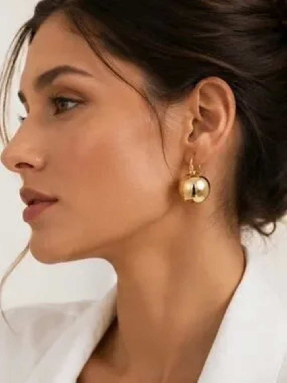 Luxe Gold Orb Drop Earrings Contemporary Minimalist Statement Jewelry